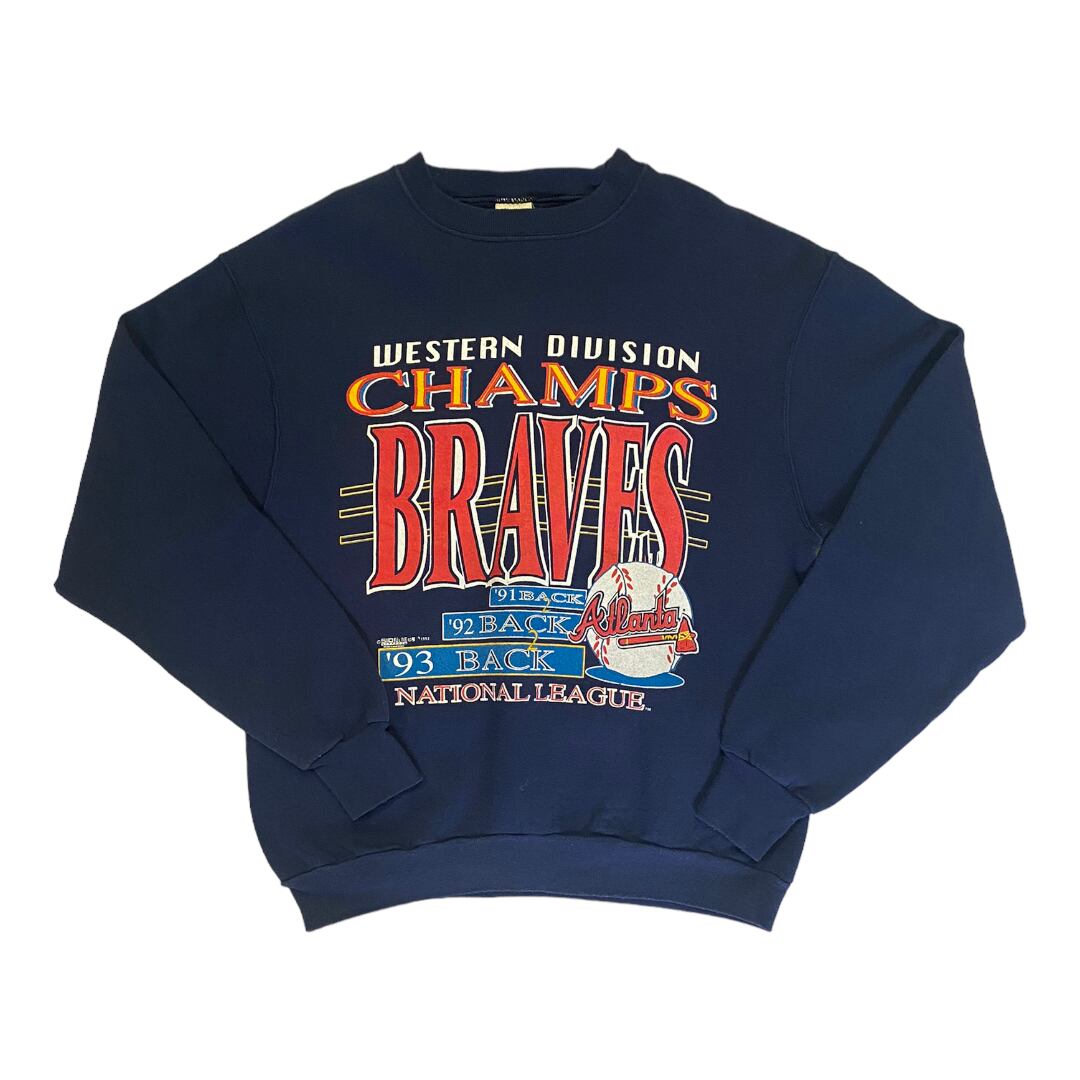 90s FRUIT OF THE LOOM Atlanta Braves sweat Johnson Market
