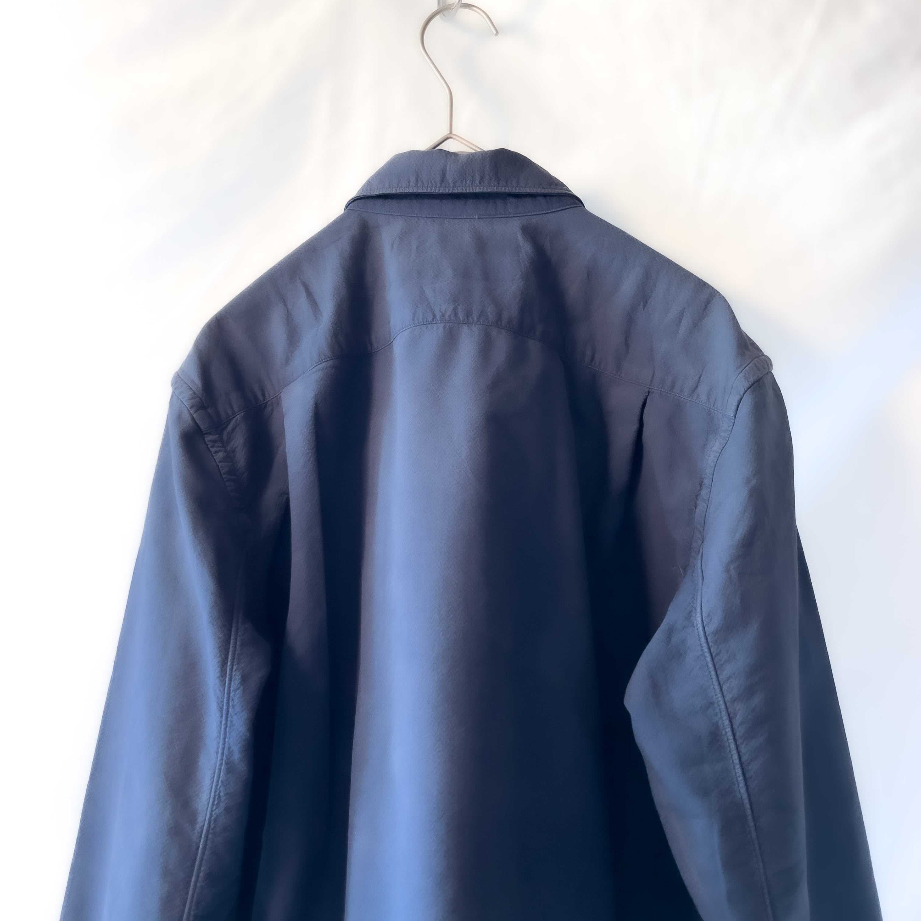 柄デザイン無地コムデギャルソン× BLUE DE PANAME  コラボ フランス製 シャツ