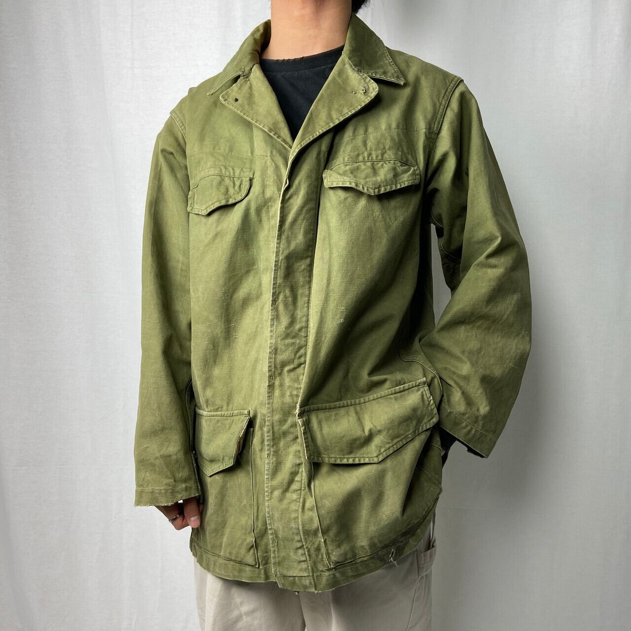 50年代 フランス軍 M-47 前期型 モディファイ フィールドジャケット メンズL相当 古着 50s ヴィンテージ VINTAGE ユーロミリタリー カスタム 50年代 フランス軍 M-47 前期型 モディファイ フィールドジャケット