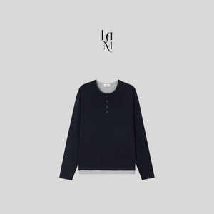 Double-Layered Henley Long Sleeve Tee (4color)