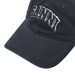 【GANNI】Washed Cotton Canvas Cap Emb