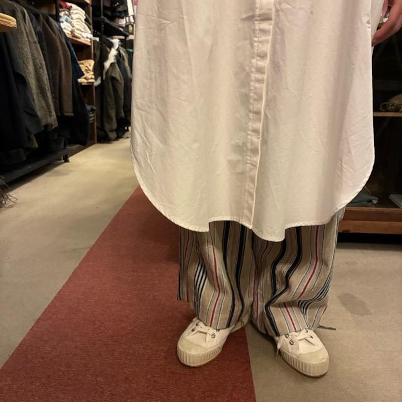 ICHI Cotton Pintuck Shirt Dress in White and White, Women's, Long Sleeve, Open Front, Perfect for Layering