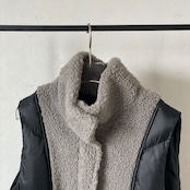 【受注予約:9月下旬入荷予定】teddy mix Puffer Vest/gray×black