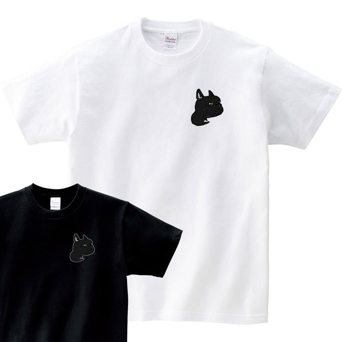 選べるデザイン フレブル おすわり振り向きポーズ Tシャツ dog26 ワン