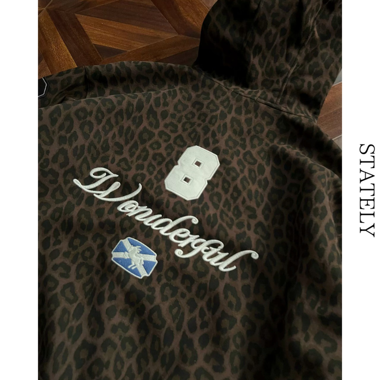 Leopard Embroidery ジップパーカー_T38・画像6