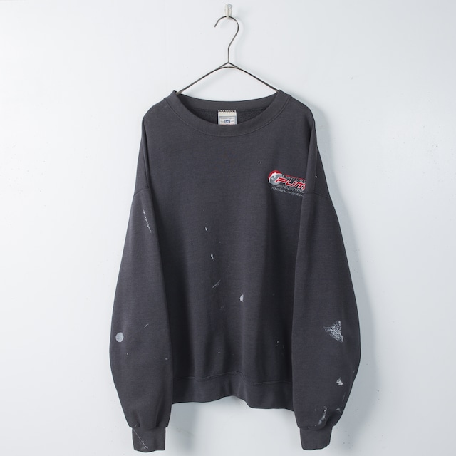 1990s vintage good painted logo embroidery crew neck sweat