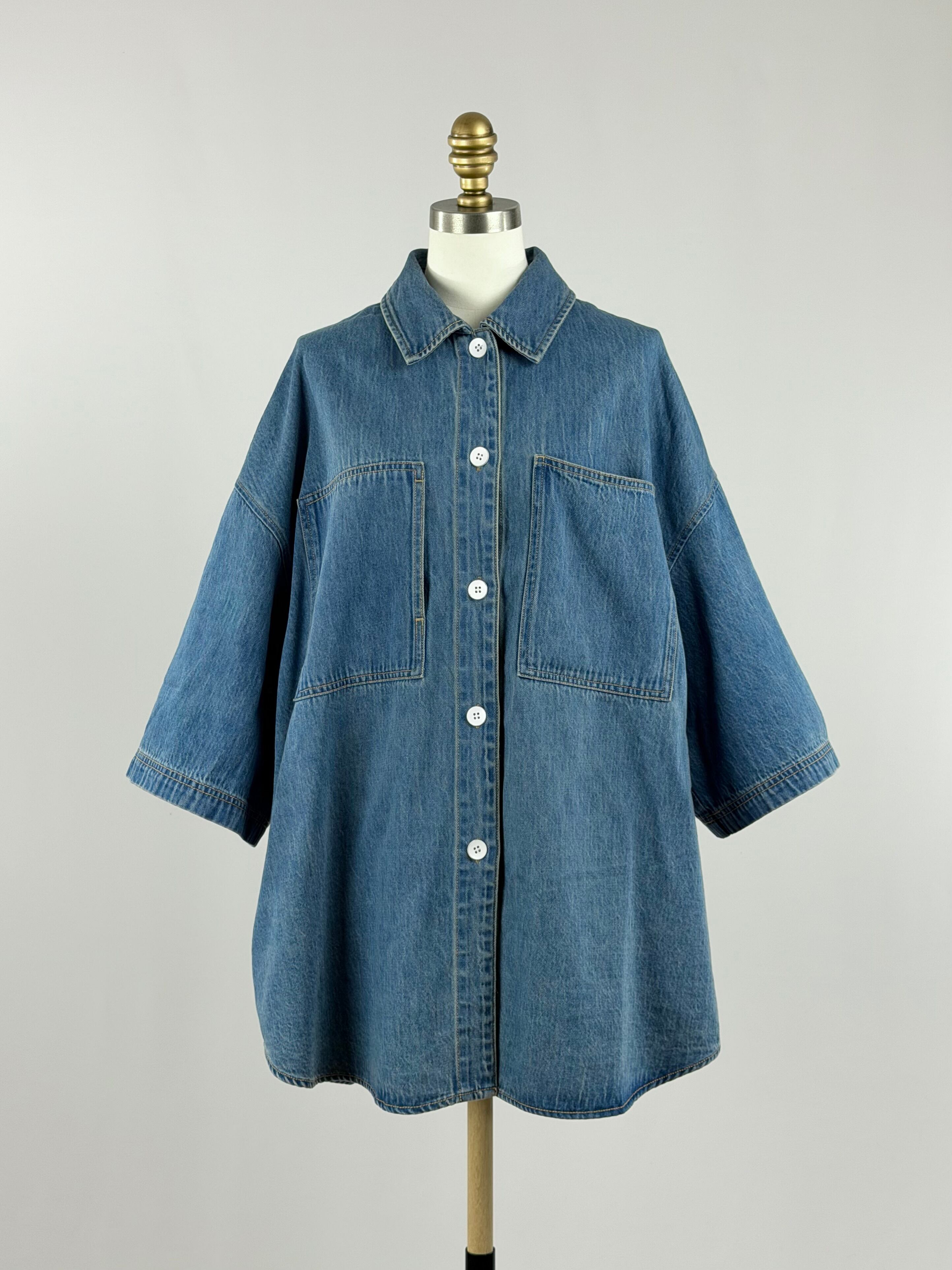 ハーフスリーブデニムジャケット|ブルー|CHIGNON