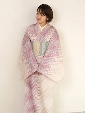 「甘蜜光泡 — 恋雫 」♡ピーコック柄×ゆらぎ柄〜セオアルファ 浴衣・夏着物・単衣