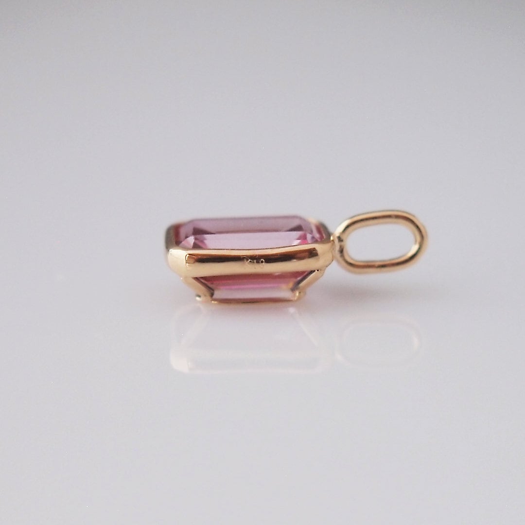 ピンクトパーズのネックレス K18YG 究極シンプル手巻き加工 | ConoCoro