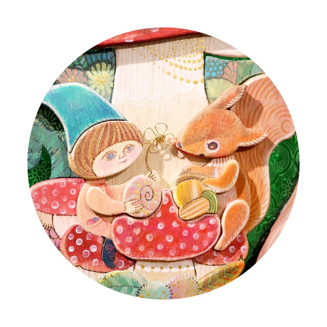 《 ta-nya 》額絵「しあわせのきのこ ～とっておきの宝物紹介～」