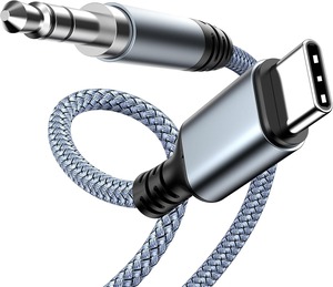 【努力特価】Highwings AUXケーブル タイプc USB C to 3.5mm テレオケーブル 音声変換ケーブル DAC搭載 ハイレゾ音質 Type C to 3.5mm オーディオケーブル Hi-Fi音質 ナイロン編み 高耐久性 ヘッドホン/iPhone 15シリーズ/車載用/PC/MP3/スマホ/ステレオ/スピーカー/カーステレオなどに対応(グレー 1.2m)