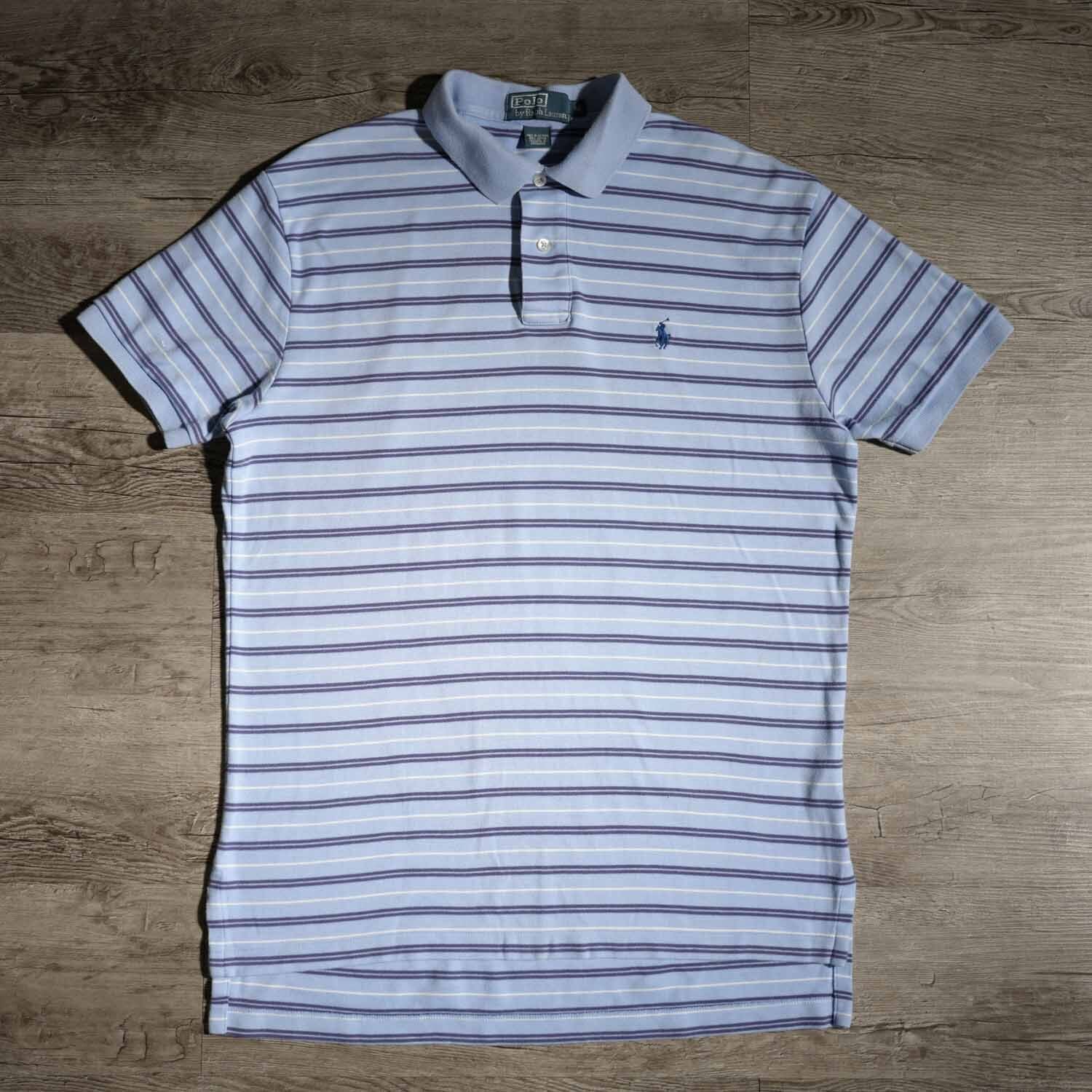 90s POLO by RALPH LAUREN ラルフローレン ボーダー 半袖 ポロシャツ M