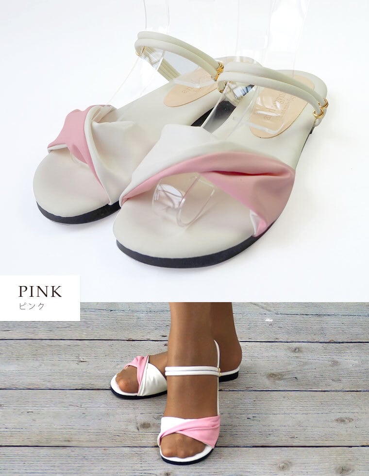 大きいサイズ 25cm〜 日本製 2WAY リボンサンダル | androgynos