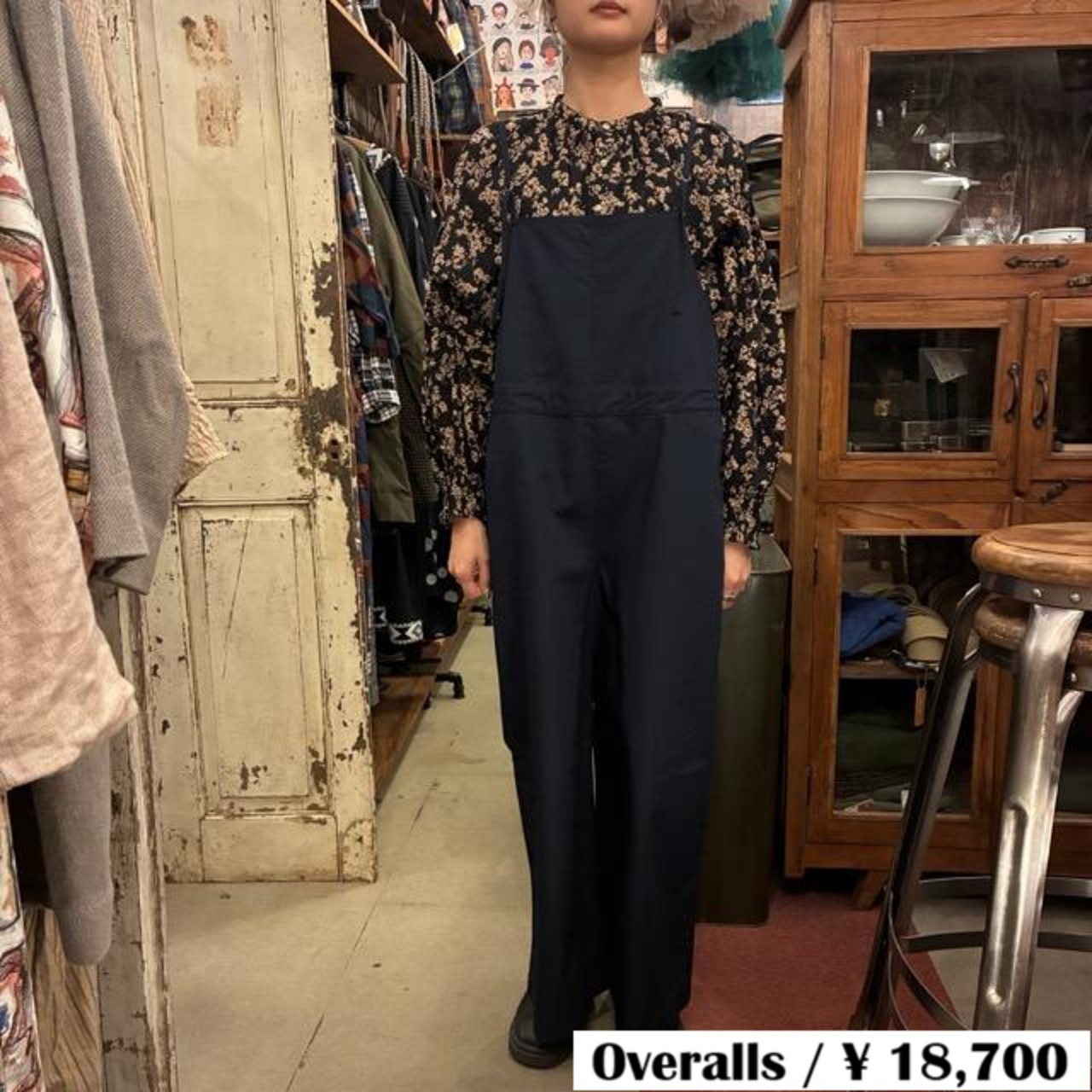 UNIVERSAL TISSU Compact Weather Overalls, Black, Made in Japan, Cotton