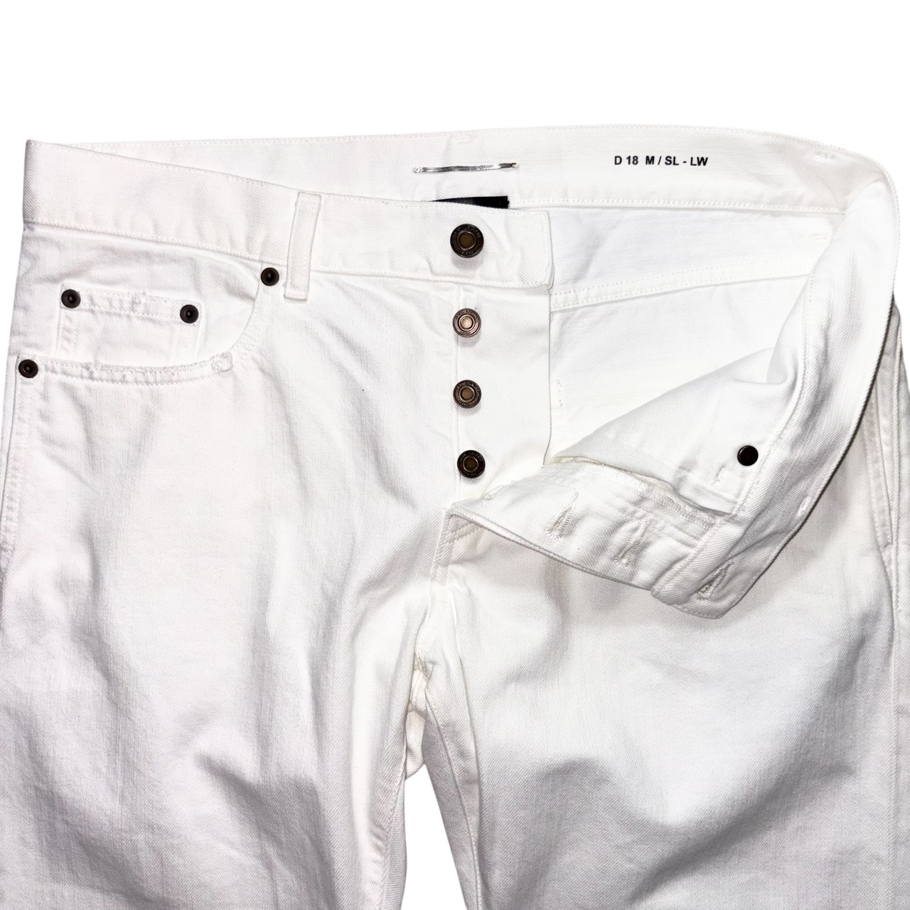 SAINT LAURENT PARIS white denim skinny pants