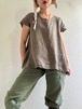 "Each Price Market" Vintage FLAX Linen Top