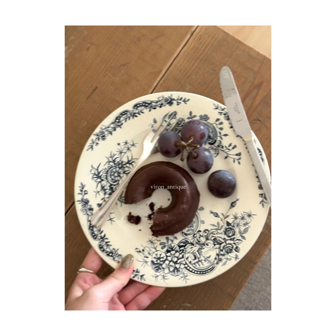 美品　フランス　アンティーク　Salins サラン　ロカイユのデザートプレート Salins サラン / “Rocaille” ロカイユ装飾のデザートプレート b