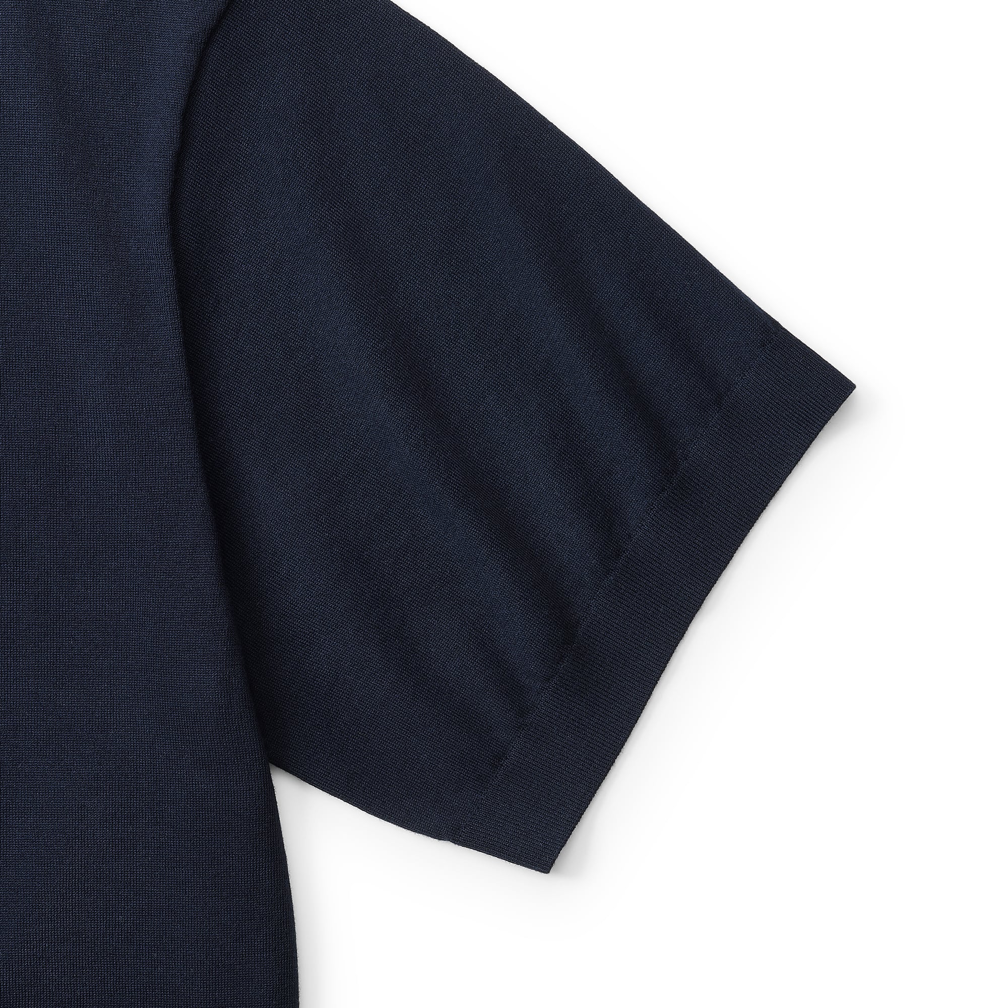 everyone cotton silk high gauge knit short sleeve tee shirt (NAVY