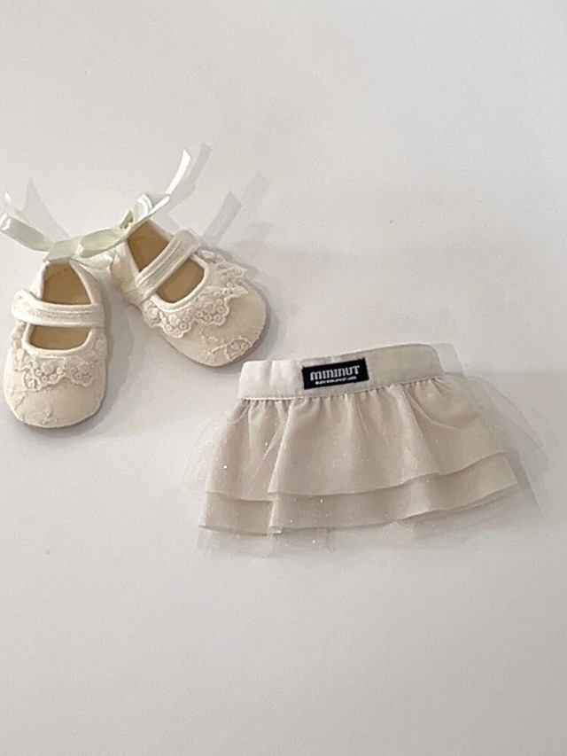 《予約》Babydoll tutu lace skirt (Pearl ivory)