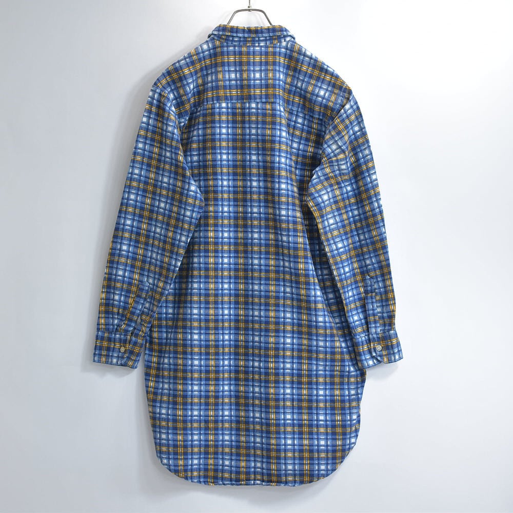 70～80s Eur Vtg プリントチェック プルオーバー フランネルシャツ