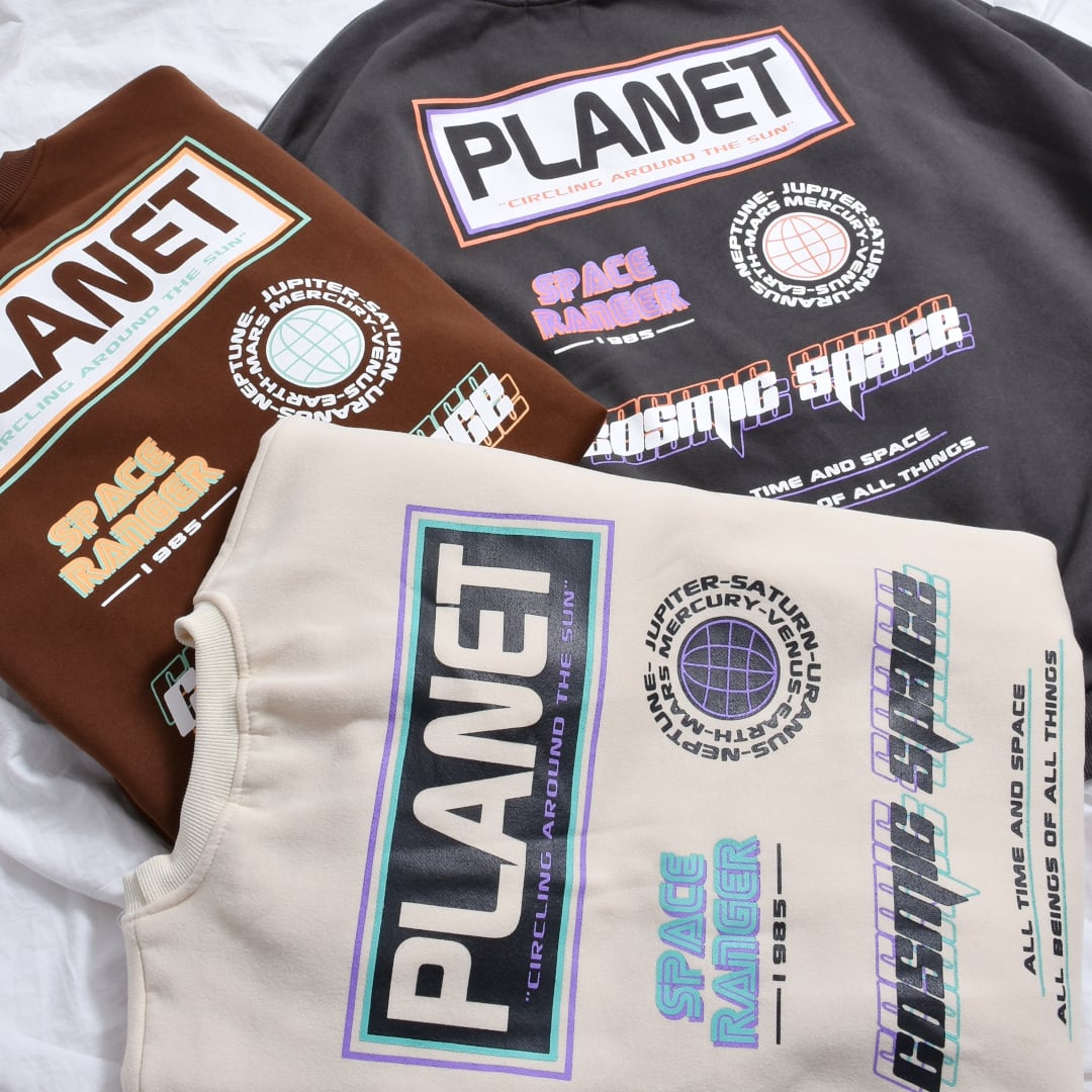 50%OFF】くすみカラー PLANETスウェット(裏起毛) | VOLCAN&APHRODITE