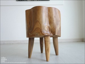 総無垢材 プリミティブチークスツールN01 イス 椅子 新品 ベンチ 木製チェアー 天然木 手作り ナチュラル 素朴 送料無料 一点物 重さ17.5kg