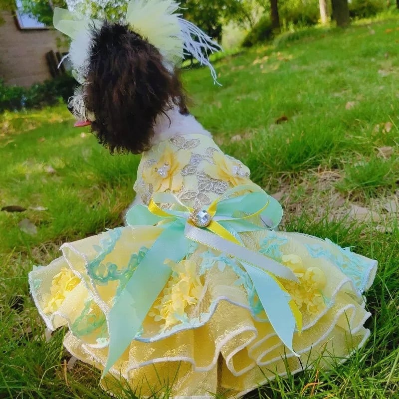 フラワーモチーフのリボンワンピース 00276