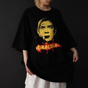 over silhouette " Dracula " print design Tee