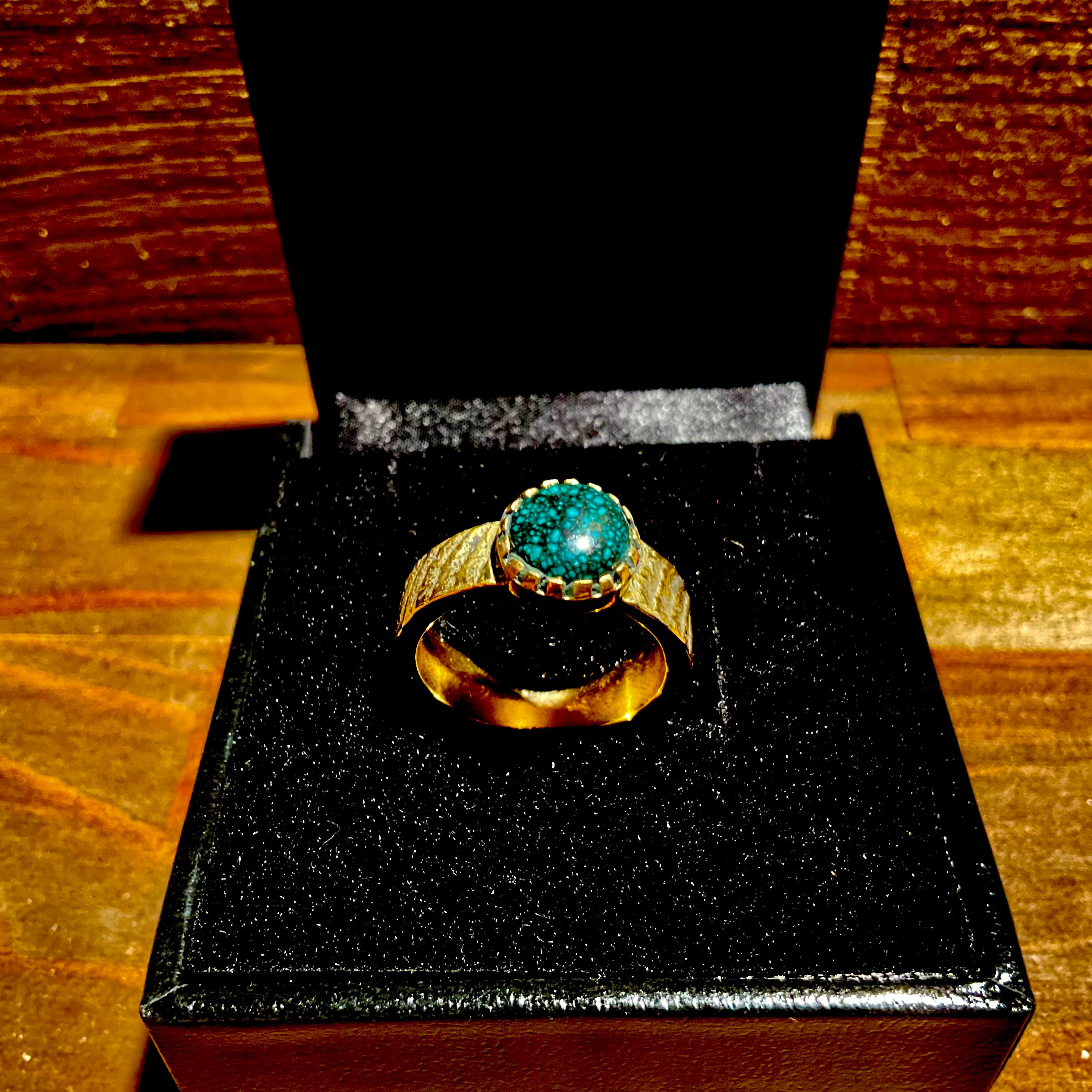 WHEEL WORKS Lander Blue turquoise 18K Gold Ring