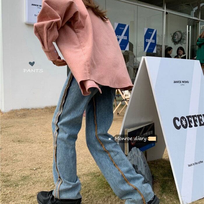 ジーンズ ルーズスプリング ハイウェスト 春物 モンロー67018189152