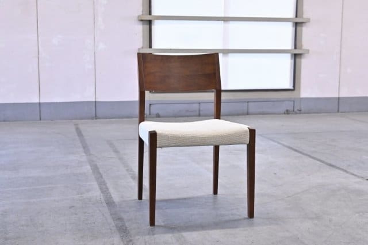 柏木工 5万「ELEL/エレール」ダイニングチェアa ウォールナット材 無垢 アームレス 椅子 ファブリック 北欧 ナチュラル【中古家具/中古インテリア/USED家具ユーズド家具/リサイクル】