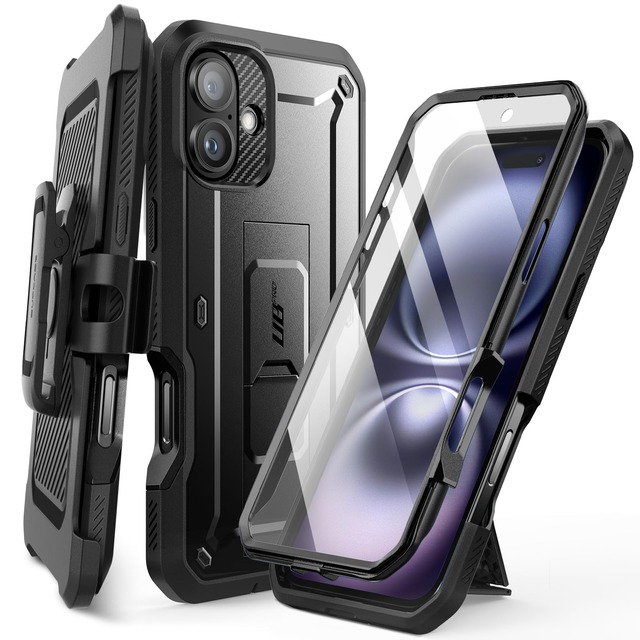 SUPCASE iPhone 16 ケース スタンド カメラボタン ベルトクリップ スクリーン保護 20ft耐衝撃