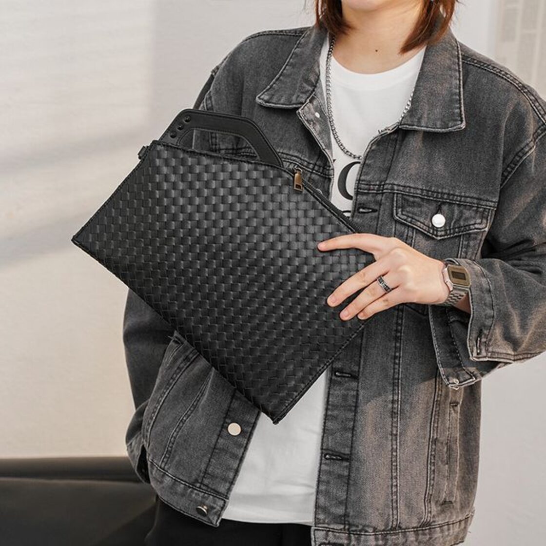 予約販売】クラッチバッグ ショルダーバッグ 2WAY メンズ ブラック 黒 