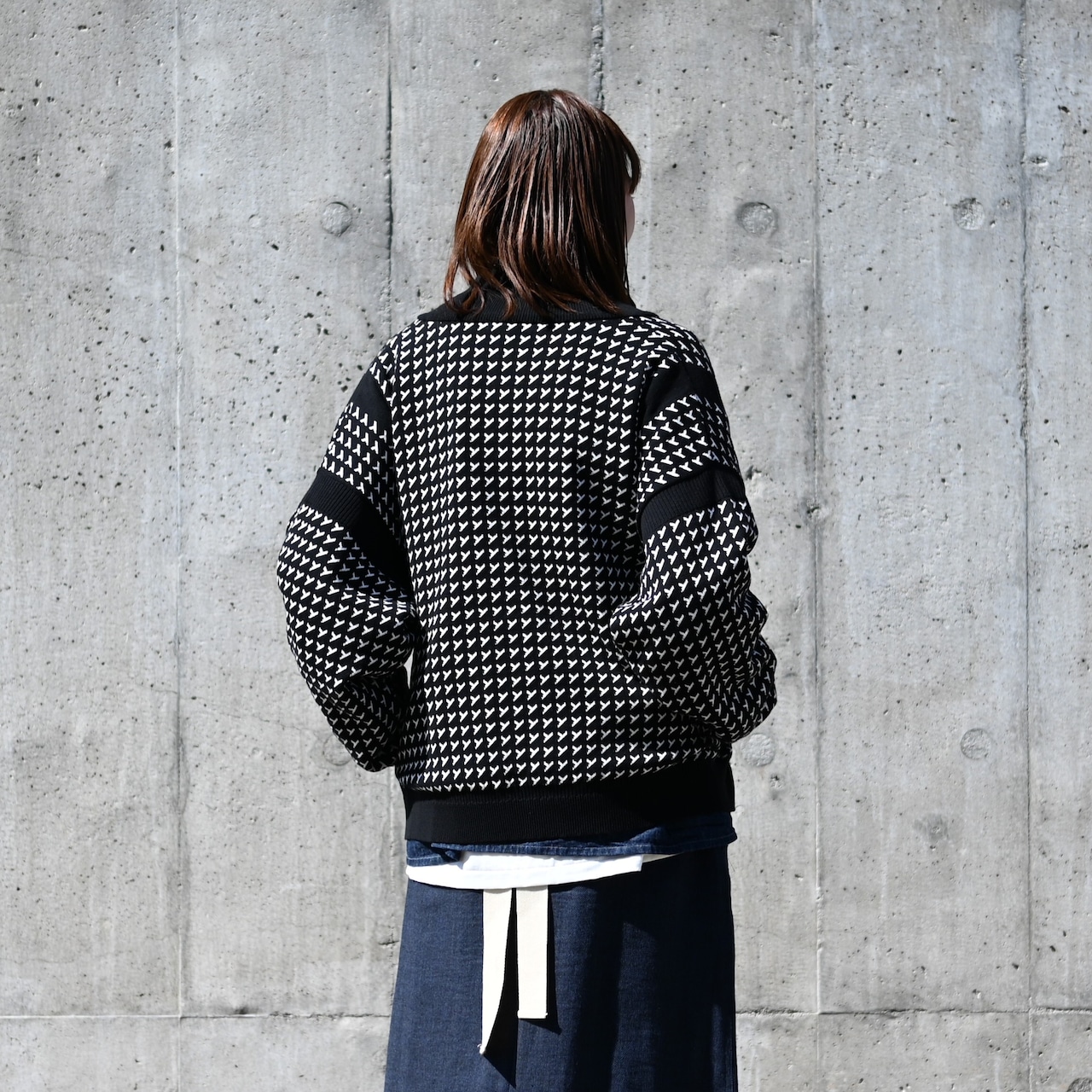 YASHIKI / GANKO別注 Shinsetsu Drivers Knit レディース着用コーディネート