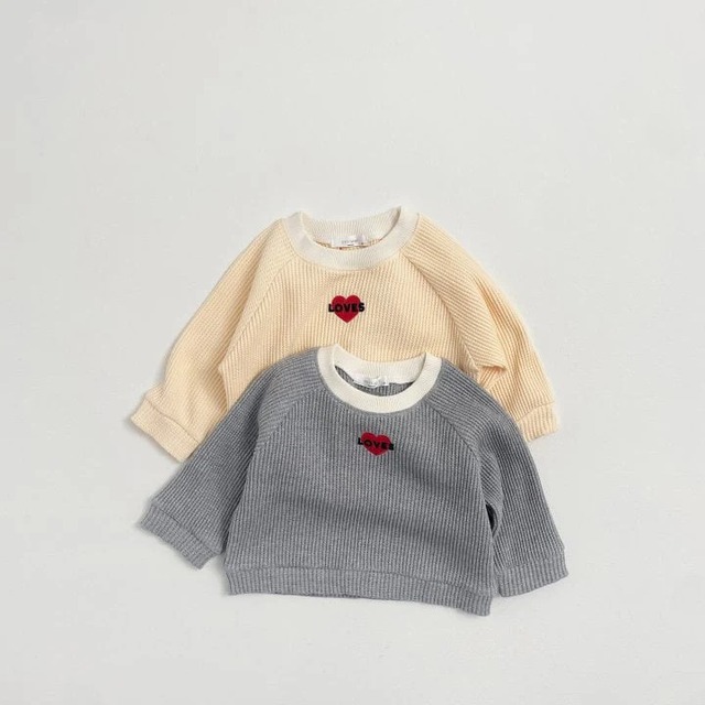 【BABY&KID】2024新作　LOVEハートトップス