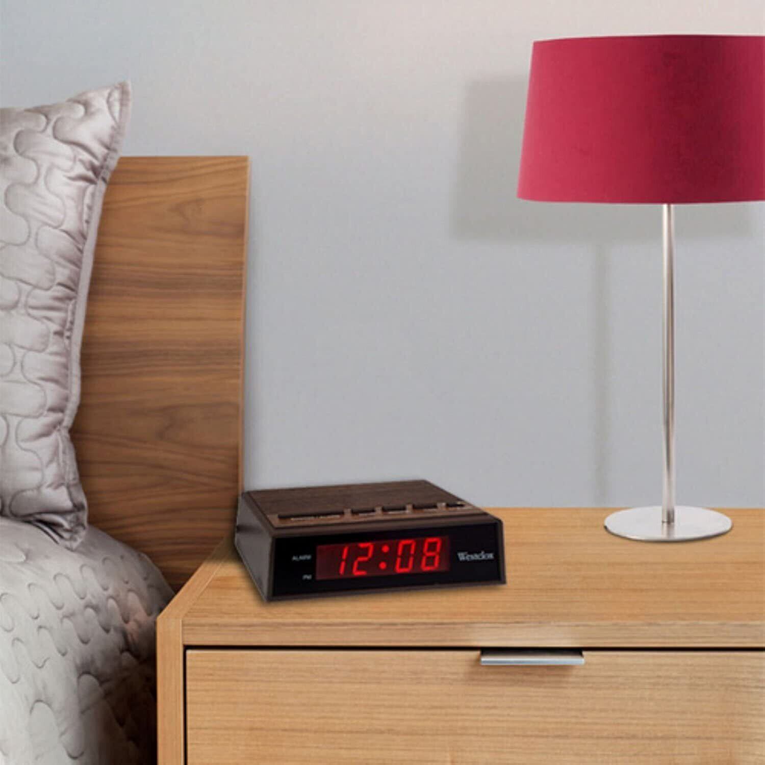 Westclox LED Digital Alarm Woody Clock | Rei-mart