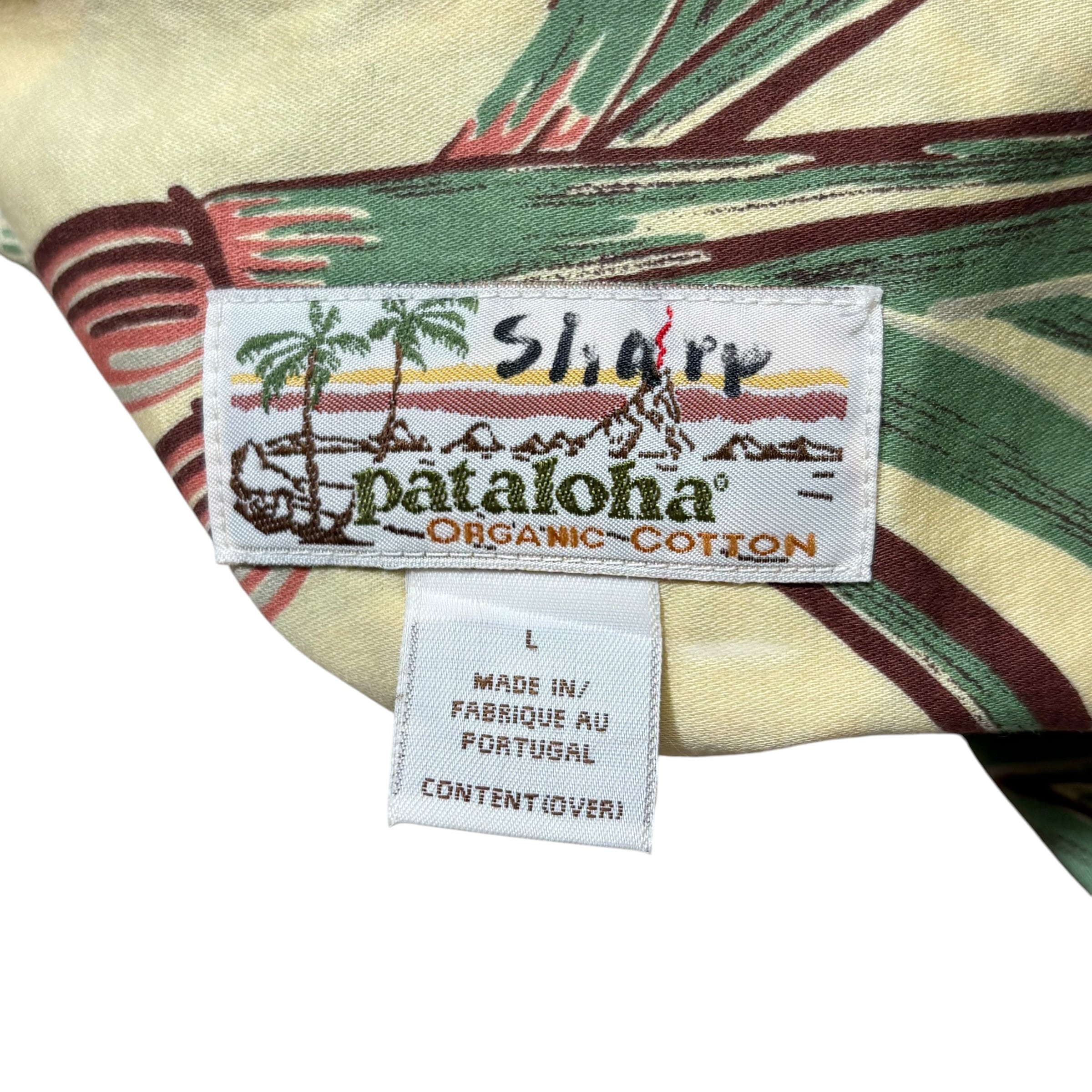 pataloha パタロハ ハワイアンシャツ アロハ サトウキビ L イエロー