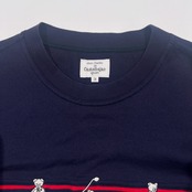 castelbajac sport カステルバジャック ベア&ゴルフデザイン 切替ボーダー 半袖Tシャツ 3/ネイビー