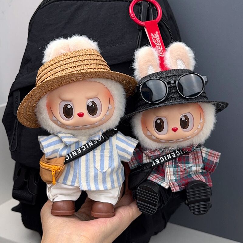 普段着の定番に!Labubu おしゃれシャツセット ショルダーバッグ付き 17cm用 こなれ感のある可愛い着こなし