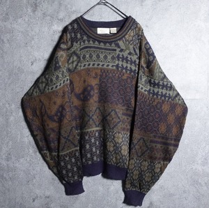 Geometric pattern panel design knit