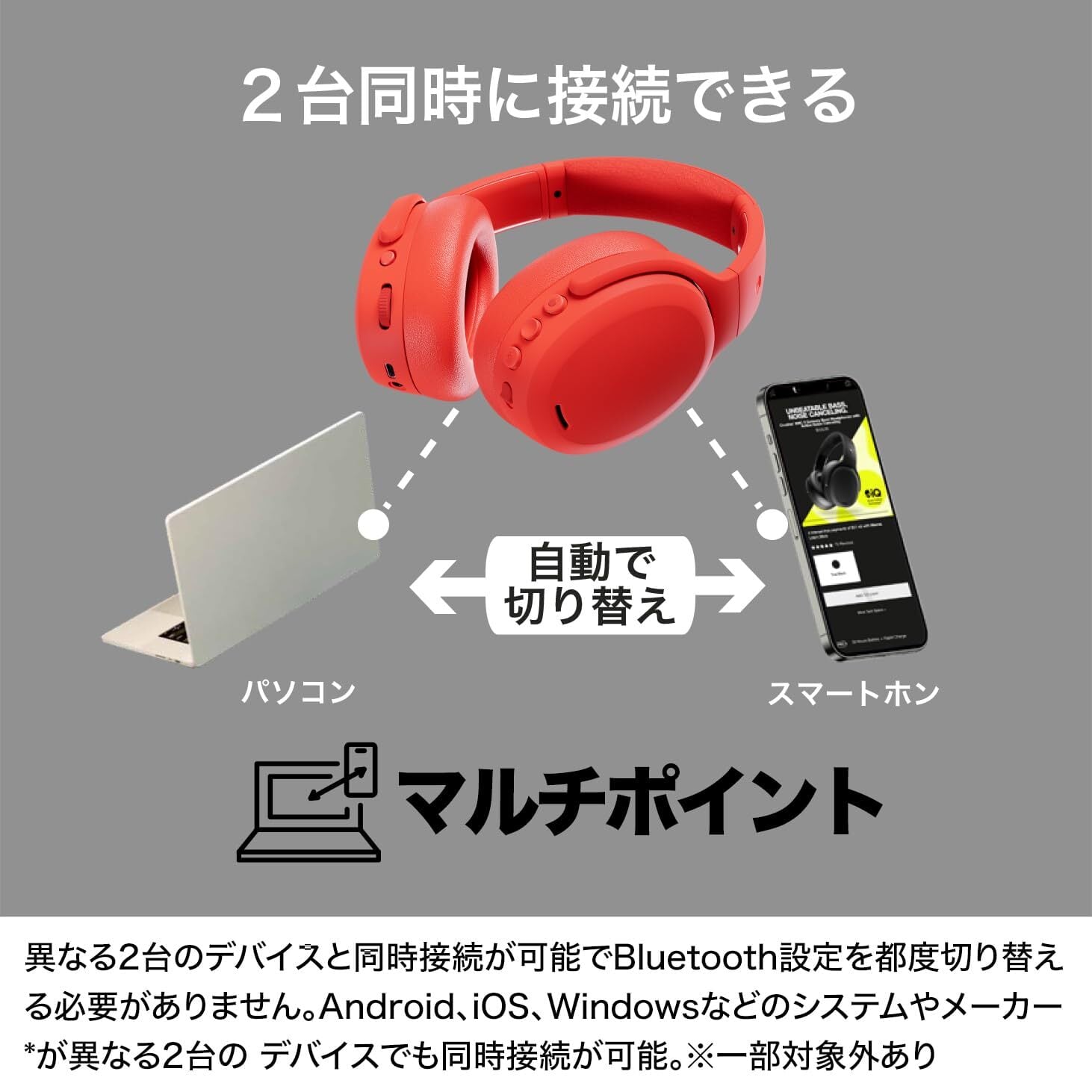 Skullcandy公式ストア Crusher ANC2 ノイズキャンセリング ワイヤレス