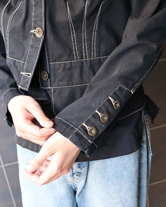 stand collar denim jacket