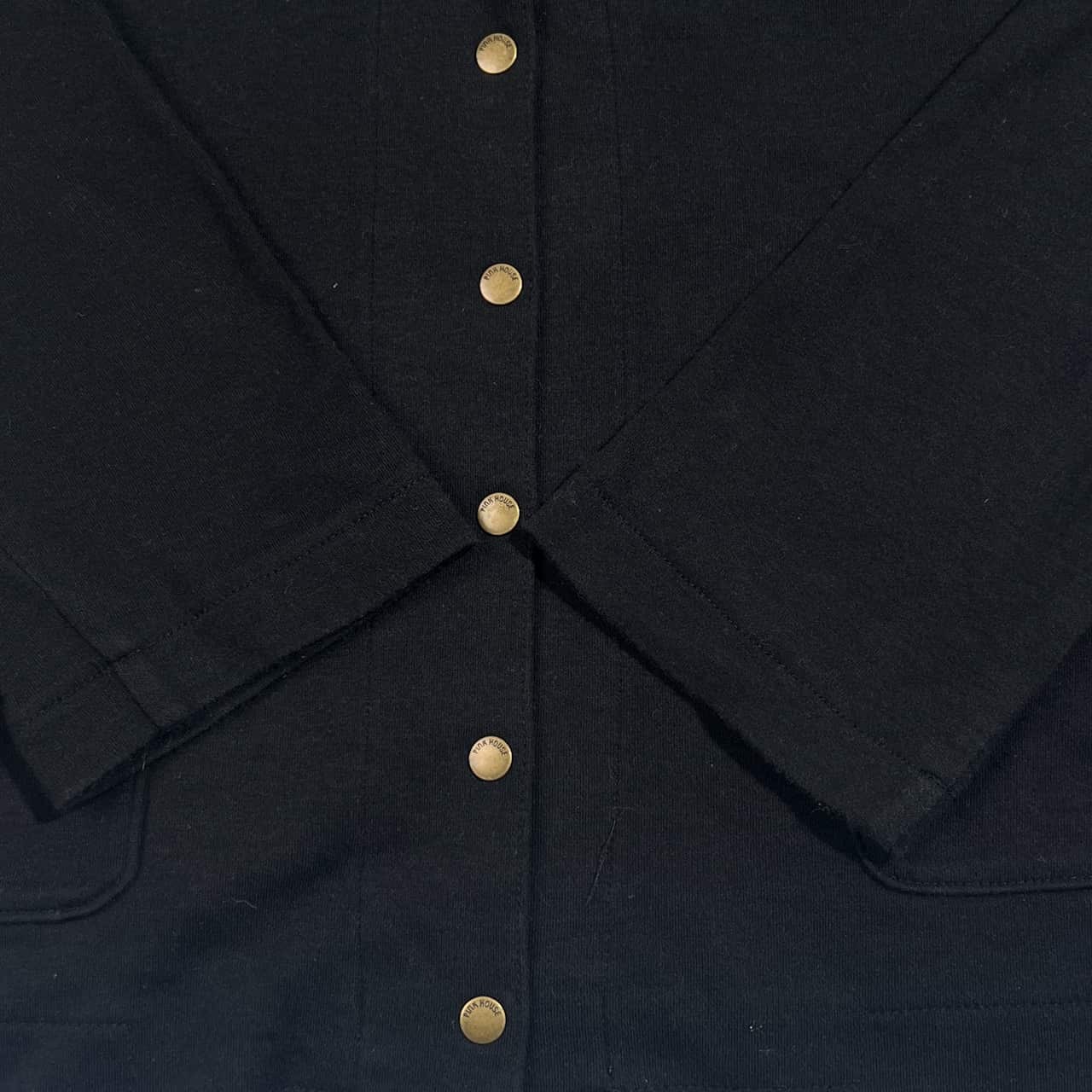 PINK HOUSE ピンクハウス スナップボタン カーディガン L/ブラック系 レディース