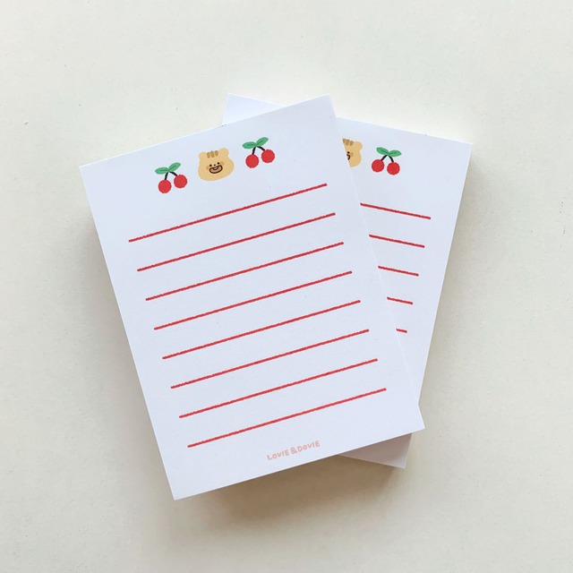 Lovie Dovie チェリー バムバム メモ 韓国 メモ帳 文房具 韓国雑貨 韓国作家 ステーショナリー My Maeily マイメイリー 韓国雑貨 韓国シール 文房具 Lovie Dovie チェリー バムバム メモ 韓国 メモ帳 文房具 韓国雑貨 韓国作家 ステーショナリー My Maeily マイメイリー 韓国雑貨 韓国シール 文房具