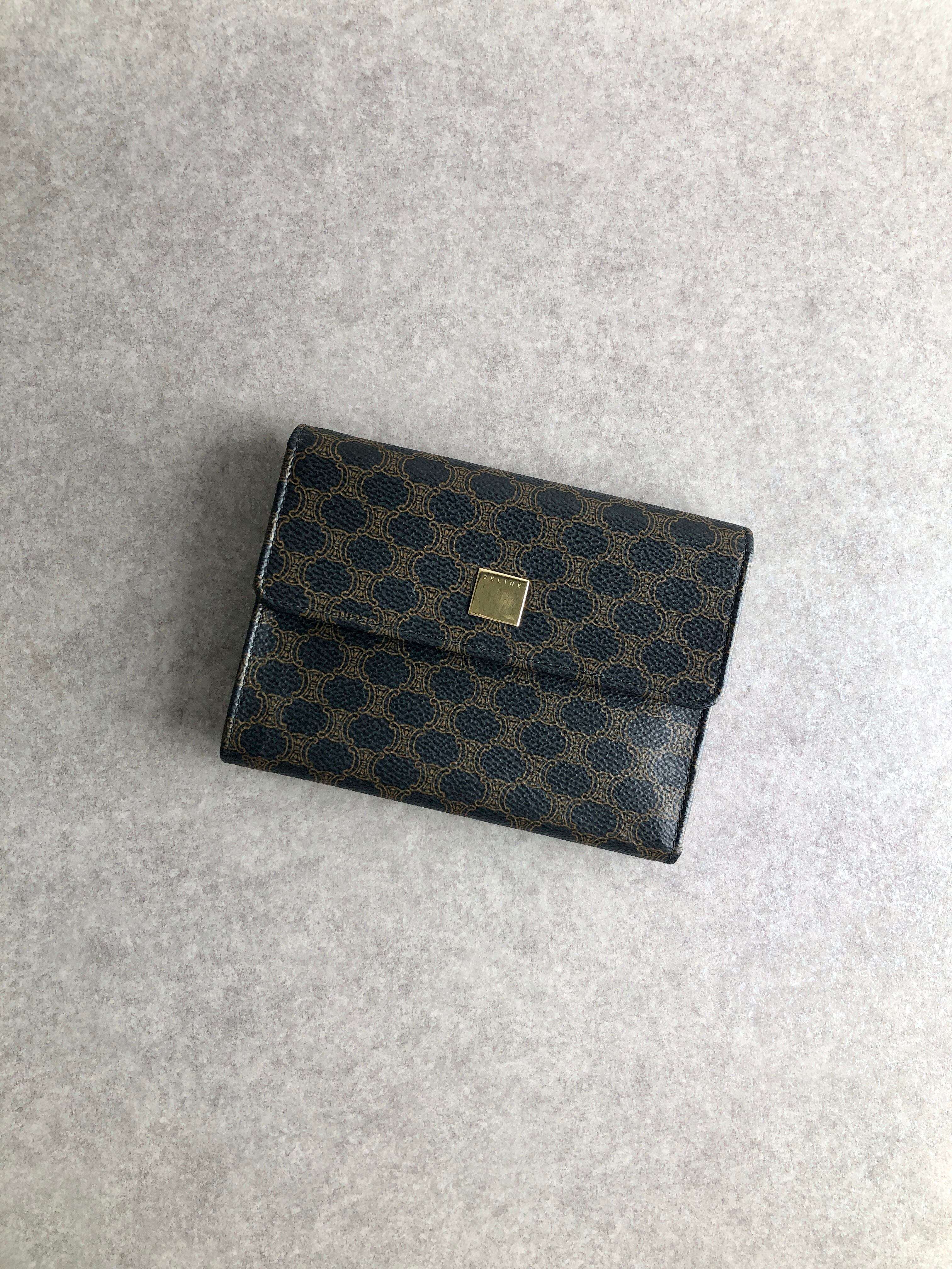 美品 セリーヌ マカダム柄 財布 ブラック CELINE セリーヌ マカダム 財布 ブラック ロゴ PVC vintage
