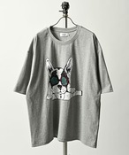 ATELANE  16OE Jersey French Bulldog Pattern T-Shirt (M/GRY) 26A-14065