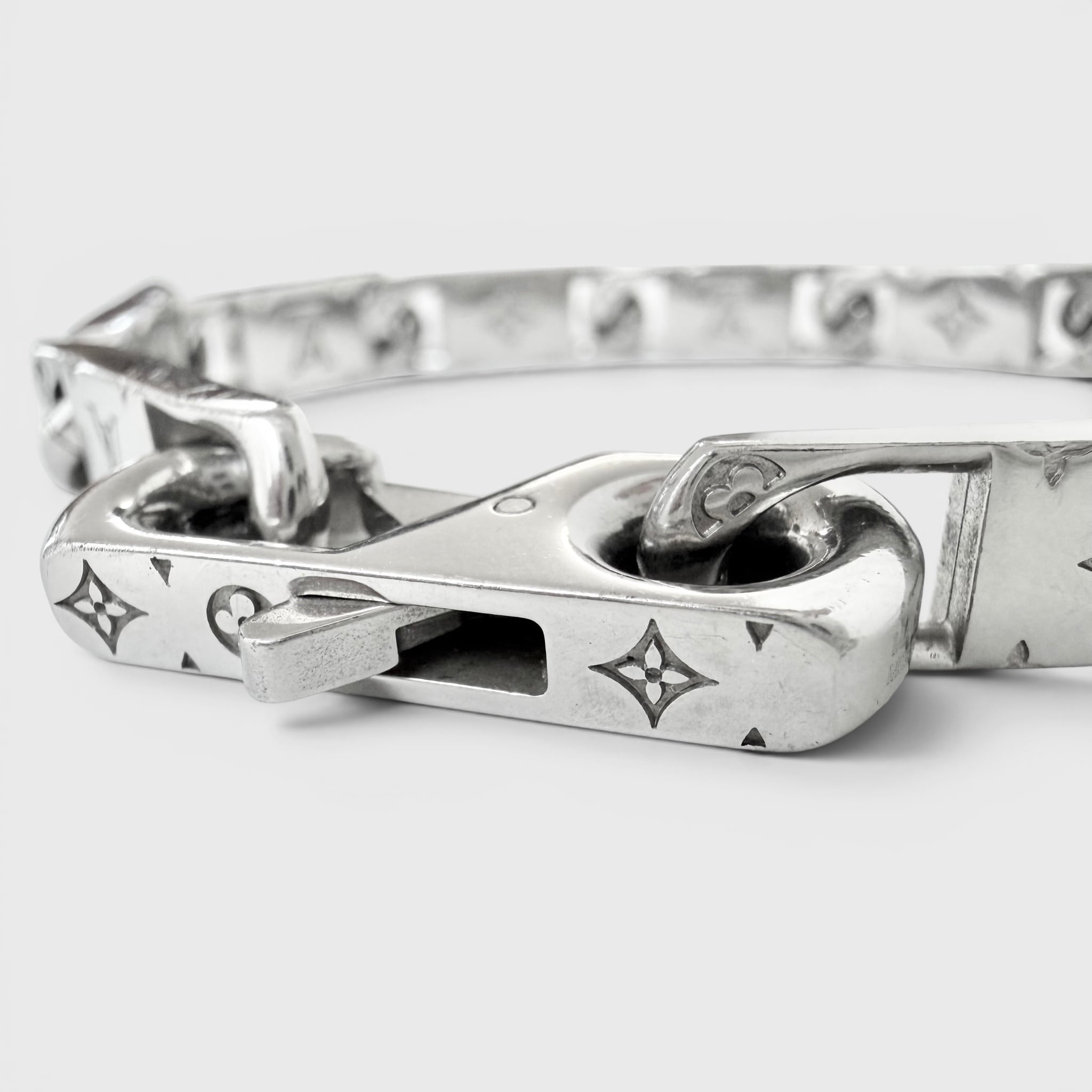 LOUIS VUITTON ブレスレット モノグラム タイドアップ シルバー