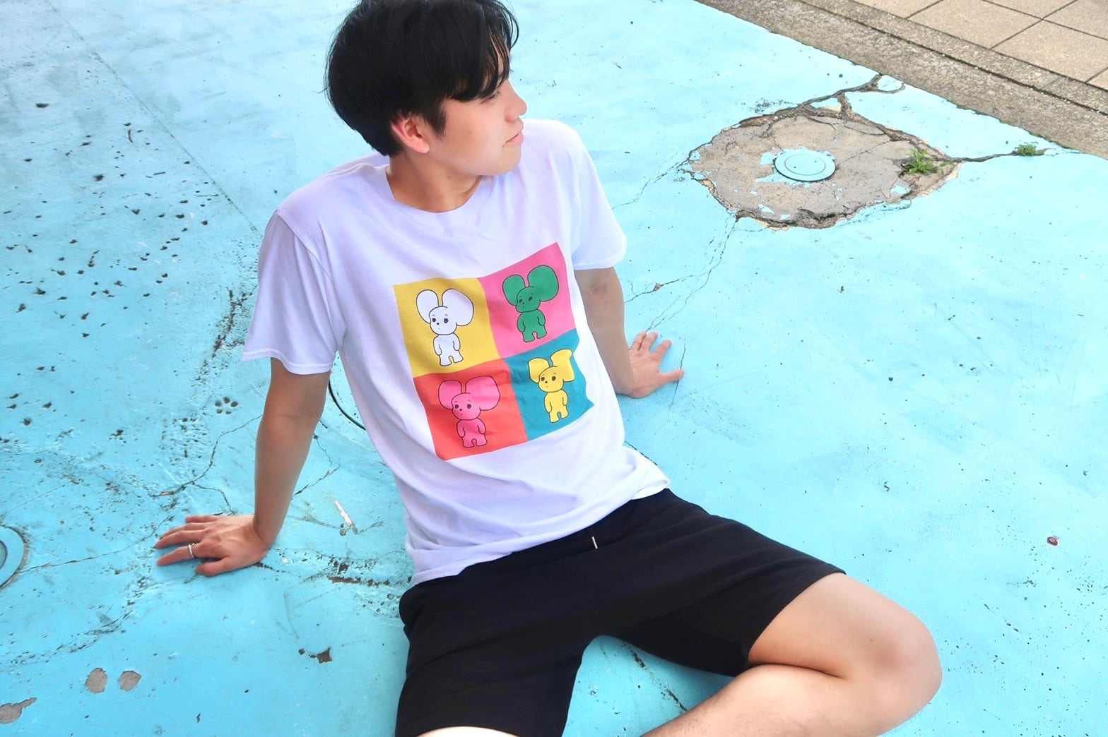 何気ないねずみ / シラタマ・Tシャツ【カラーブロック】 | YURI