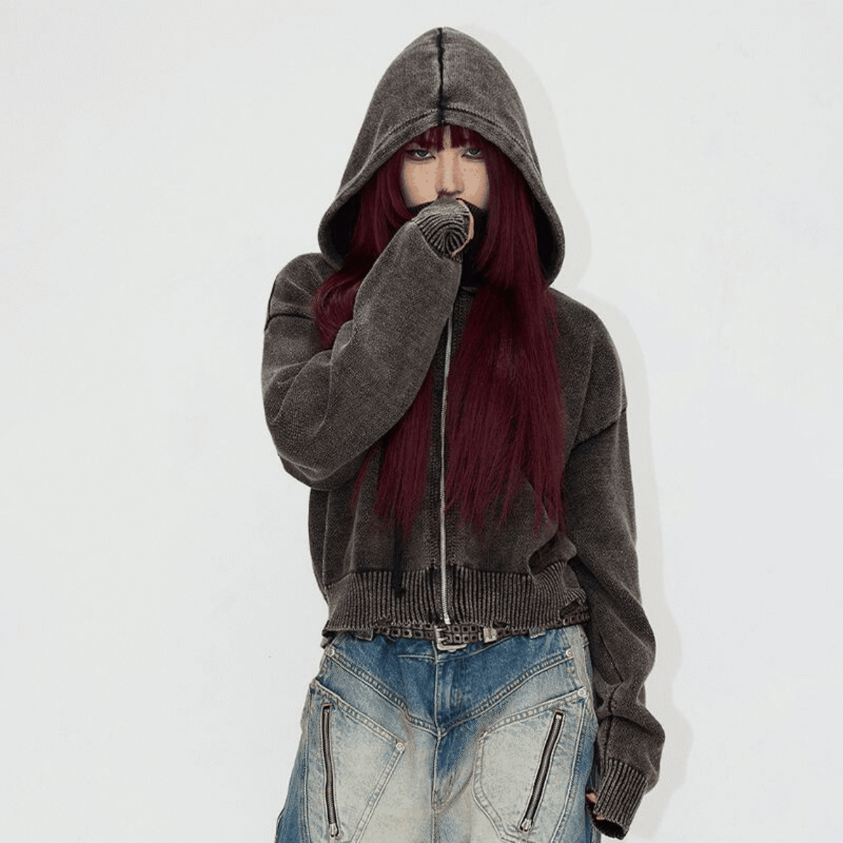 PEOPLESTYLE パーカー迷彩ビッグシルエットウォッシュド星入り PEOPLESTYLE パーカー迷彩ビッグシルエットウォッシュド星入り