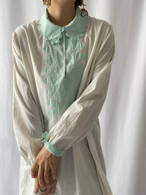 Vintage mint green ivory night dress